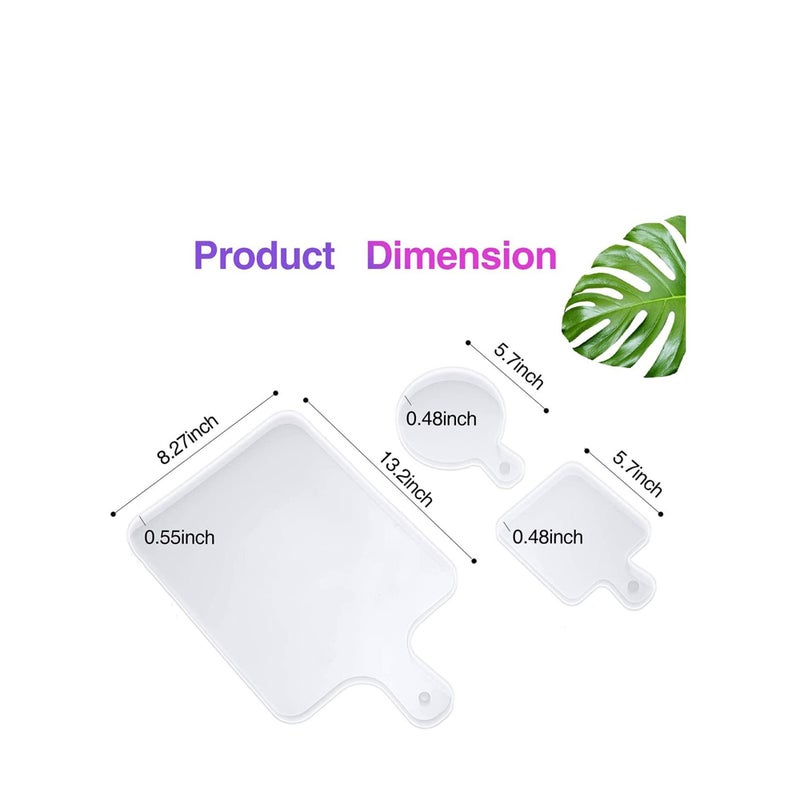 SOLARAE DIY Silicone Resin Molds, 3 Pcs Resin Casting Molds, Square Serving Tray Molds for Epoxy Resin Coaster, Great for Home Decoration, Ocean Wave Resin Painting Art - Image 2