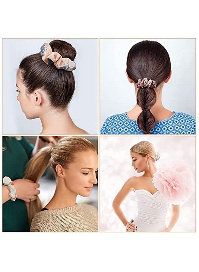 Shidara Chiffon Hair Bands Ponytail Ties Hair Scrunchies Flower Hair Scrunchies Girl Hair Accessory, Great for Casual and Party Dress | multi | 12 Pieces - Image 5