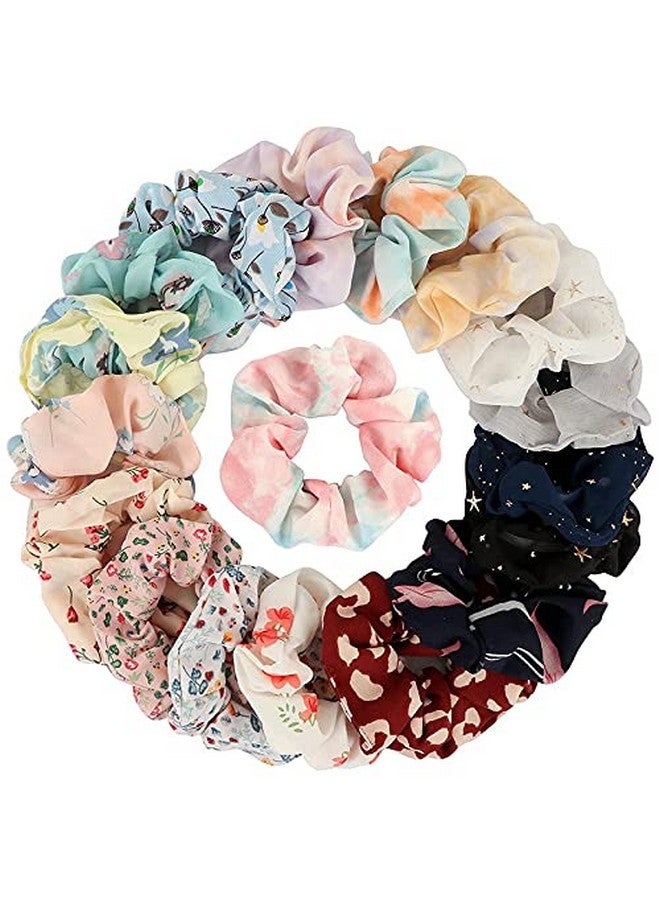 Shidara Chiffon Hair Bands Ponytail Ties Hair Scrunchies Flower Hair Scrunchies Girl Hair Accessory, Great for Casual and Party Dress | multi | 12 Pieces - Image 1