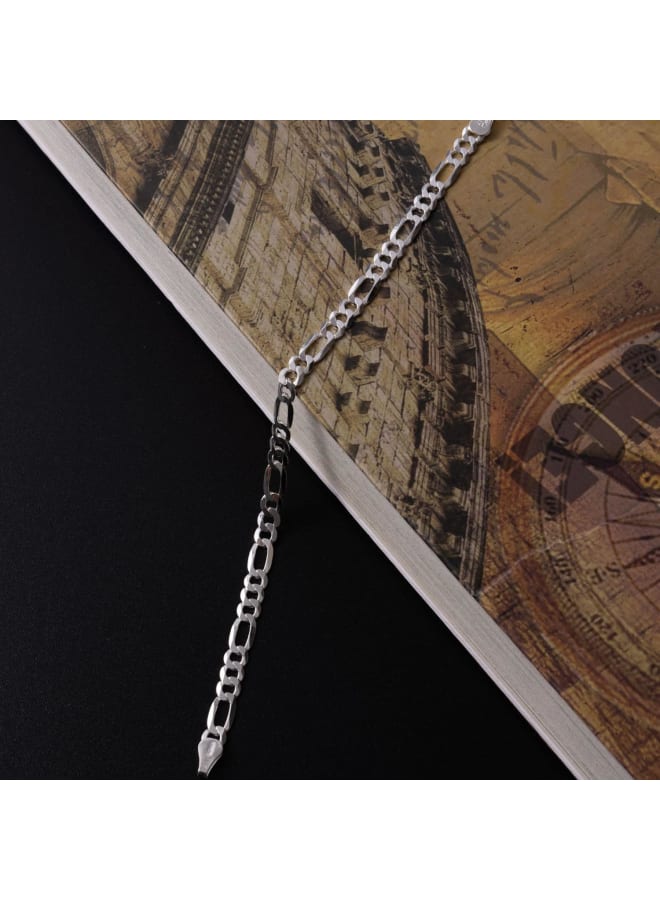 سوار QUADRI الأنيق مع سلسلة (فيجارو) من الفضة الحقيقية 925، العرض 5 مم، الطول 18/19/20.30/23 سم، باهت، للرجال والنساء، معتمد صنع في إيطاليا، 19 سم، فضة إسترلينية، 7.5 - Image 4