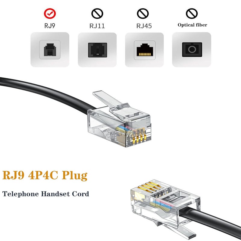 Ubramac RJ9 4P4C Telephone Cord，Telephone Handset Cord,Coiled Wire 10 Pack 8Ft Uncoiled / 1.4Ft Coiled Landline Phone Handset Cable RJ9 4P4C Telephone Accessory -10 Pack - Image 4