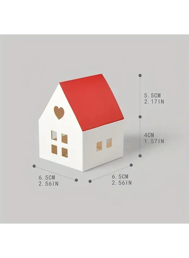 10pcs Large White And Red Roof House Gift Boxes For Weddings Birthdays Party Favors - Image 3