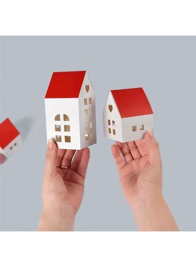 10pcs Large White And Red Roof House Gift Boxes For Weddings Birthdays Party Favors - Image 4
