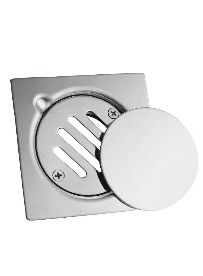 Floor Drain Bathroom Shower Floor Drain Stainless Steel Drain with Lid  - Image 1
