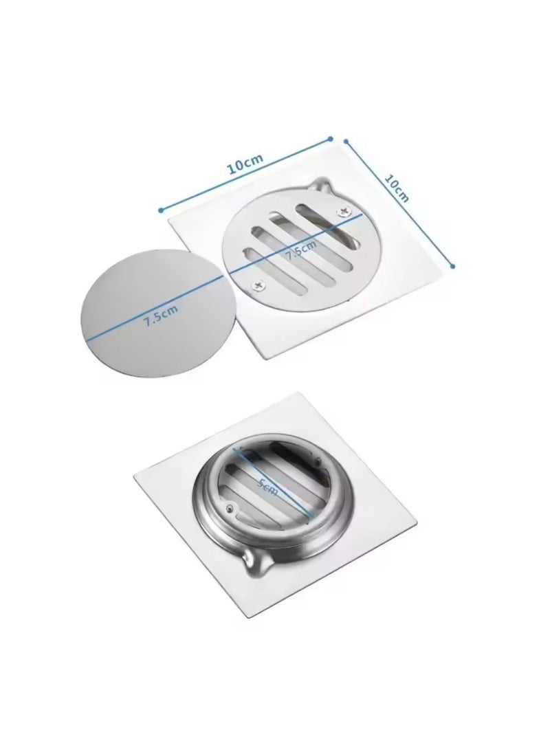 Floor Drain Bathroom Shower Floor Drain Stainless Steel Drain with Lid  - Image 2