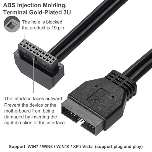 MZHOU SATA USB Extension Cable USB 3.0 Motherboard Front 19 Pin Male to Female Extension Cable High Speed Connection (The Interface Faces Outward) - Image 3