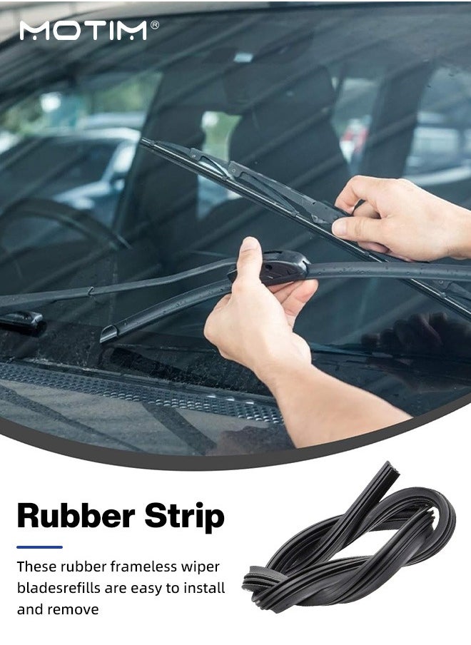Motim 10pcs Car Wiper Blade Replacement Strip, 60cm, Car Windscreen Wiper, DIY Adjustable Boneless Wipers Refills, Silicone Wiper Blades for Most Cars, Trucks, Buses  - Image 2