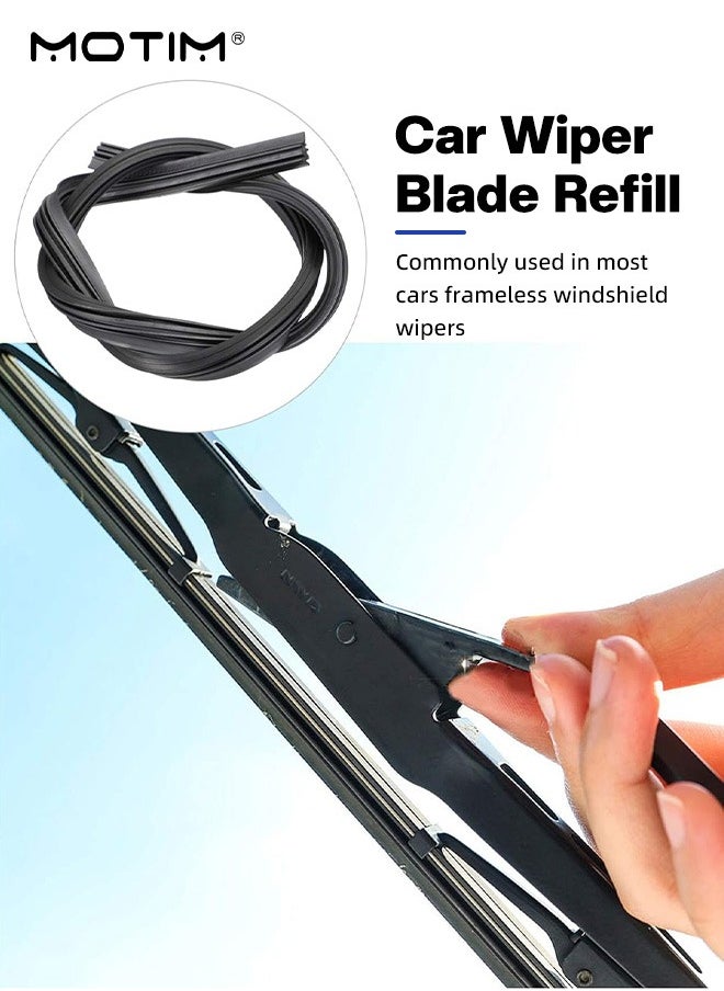 Motim 10pcs Car Wiper Blade Replacement Strip, 60cm, Car Windscreen Wiper, DIY Adjustable Boneless Wipers Refills, Silicone Wiper Blades for Most Cars, Trucks, Buses  - Image 3