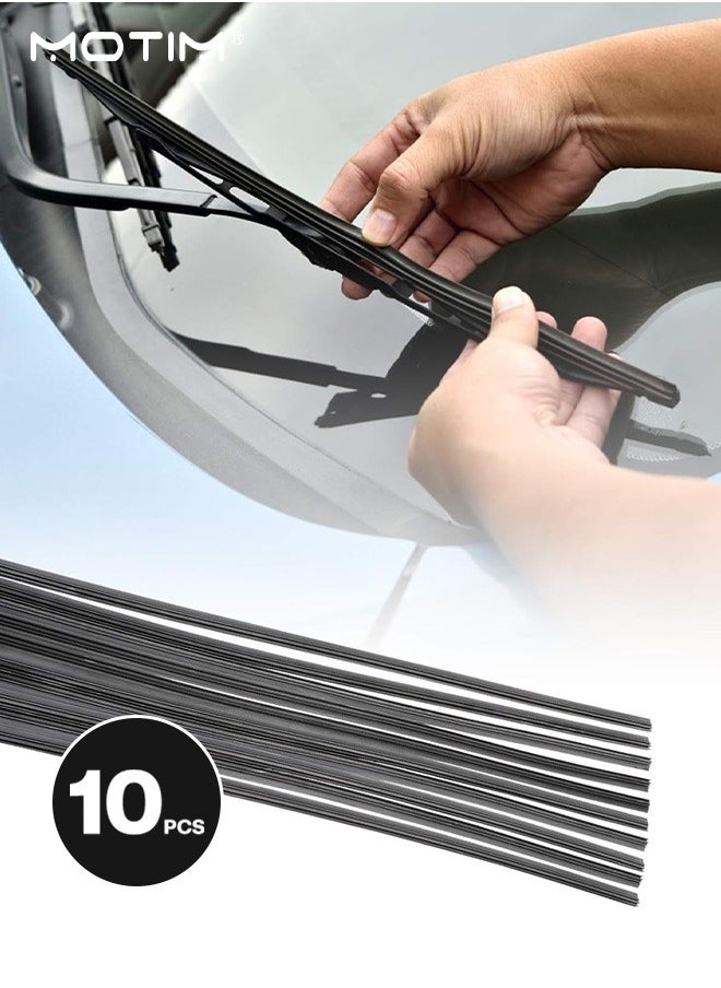 Motim 10pcs Car Wiper Blade Replacement Strip, 60cm, Car Windscreen Wiper, DIY Adjustable Boneless Wipers Refills, Silicone Wiper Blades for Most Cars, Trucks, Buses  - Image 1