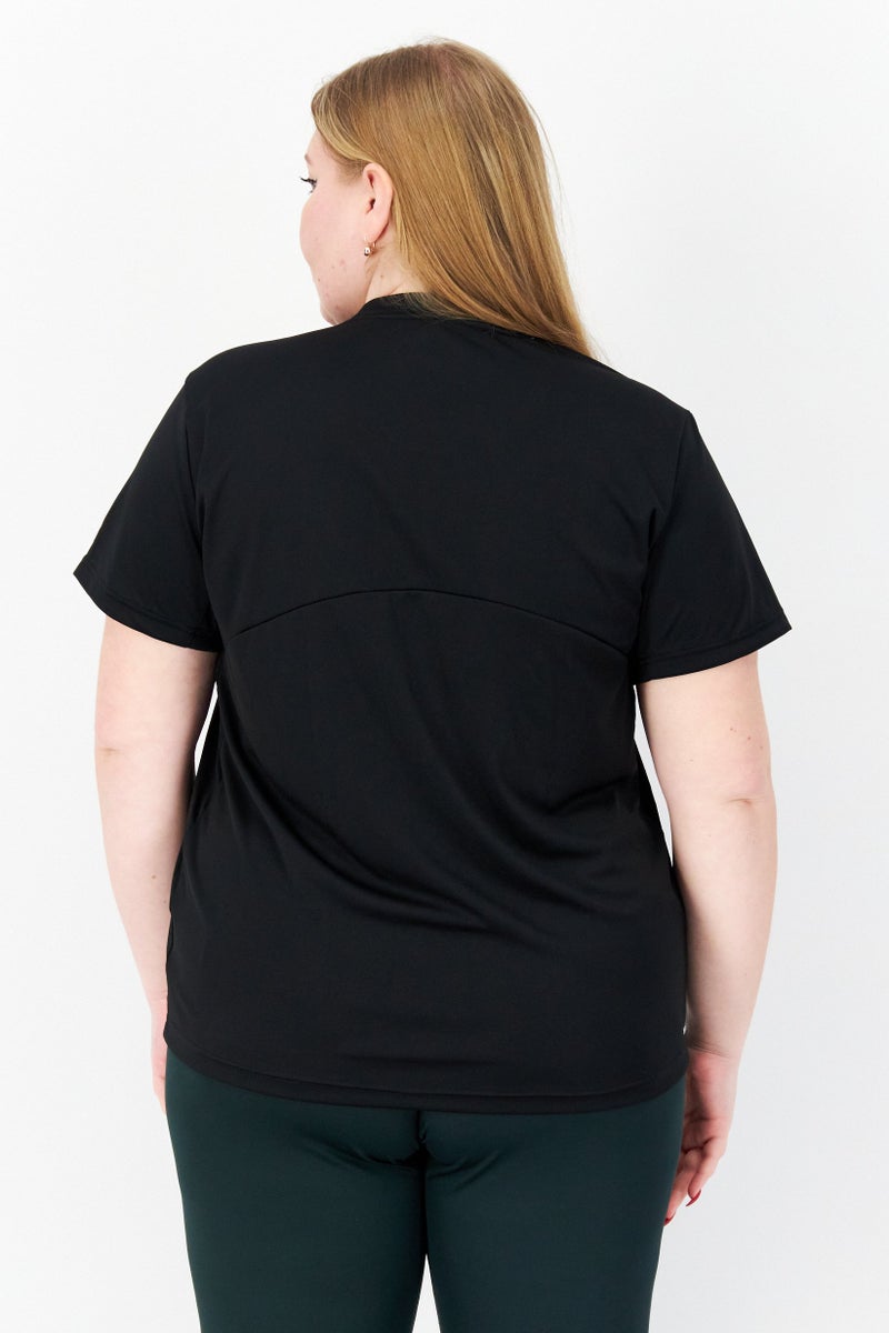 Adidas تي شيرت تدريب قصير الأكمام للنساء، أسود - Image 3