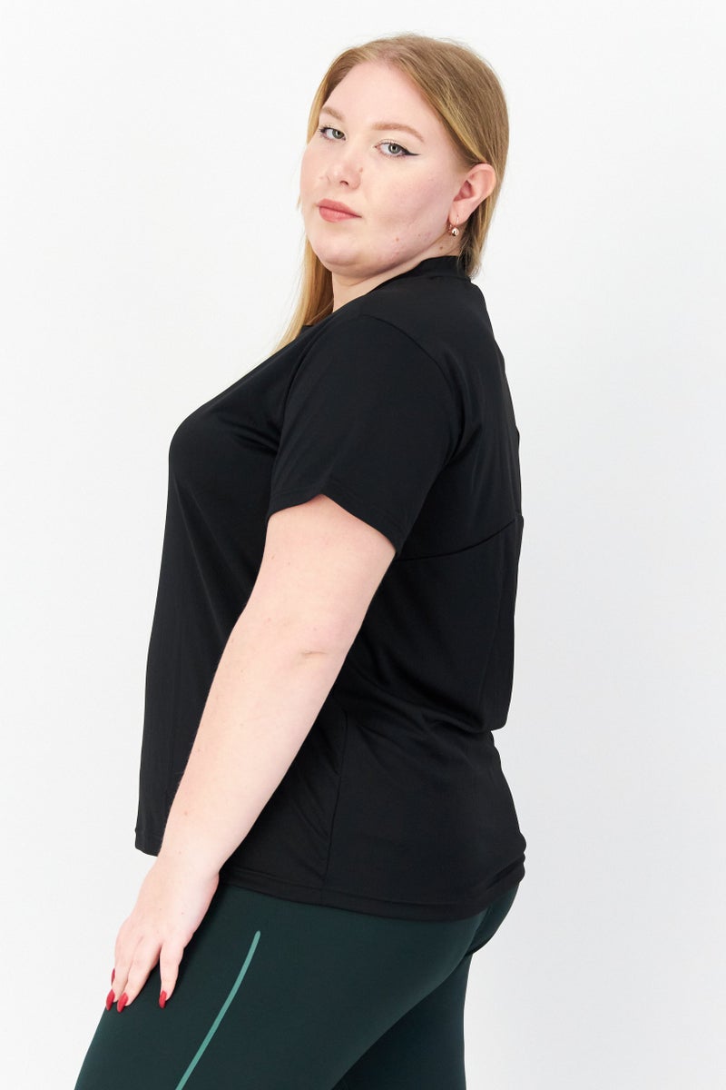 Adidas تي شيرت تدريب قصير الأكمام للنساء، أسود - Image 4