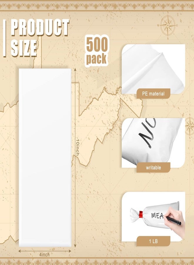 TaoBary أكياس تجميد اللحم TaoBary 500 قطعة للحوم البرية ولحم البقر لتغليف نظام تخزين اللحم، أبيض (1 رطل) - Image 2