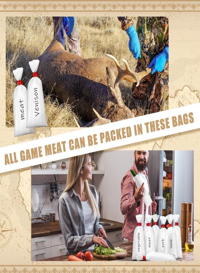 TaoBary أكياس تجميد اللحم TaoBary 500 قطعة للحوم البرية ولحم البقر لتغليف نظام تخزين اللحم، أبيض (1 رطل) - Image 3