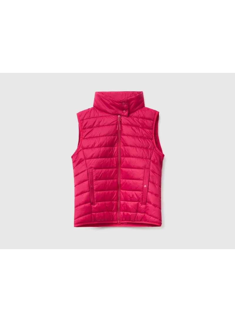 UNITED COLORS OF BENETTON 2TWDDJ003 Women's Puffer Vest With Pockets