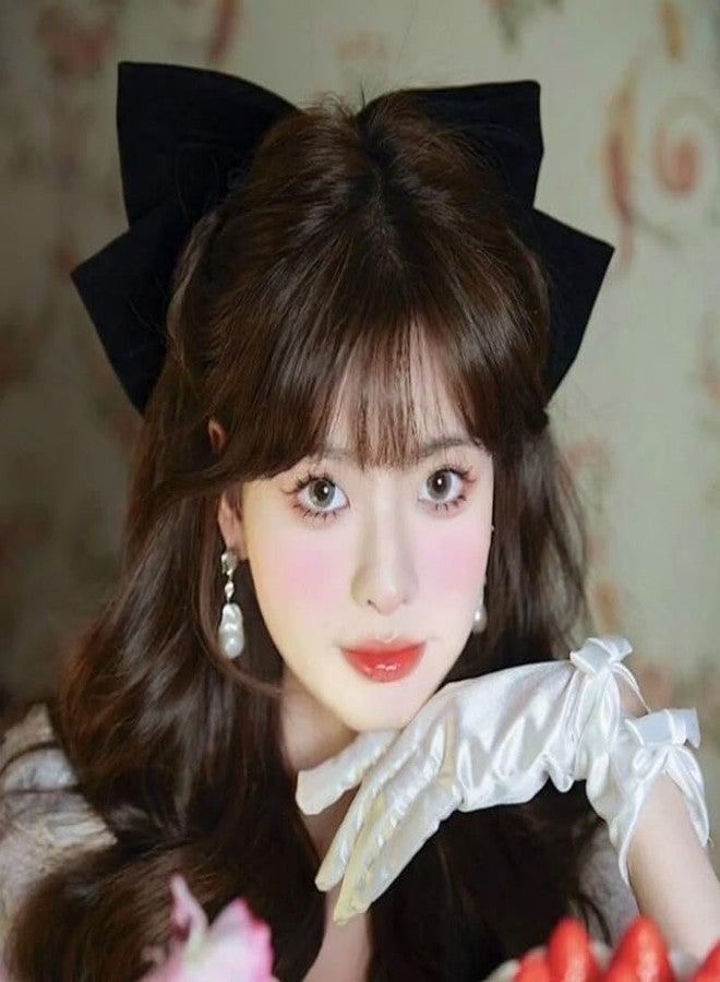 TUCEWP Velvet Bow Hair Clips for Women Girls Black Bowknot Spring Hair Clips for Thick Hair Oversize French Bow Ponytail Holder Nonslip Metal Hair Barrette Snap Hairpins Extra Large Hair Accessories - Image 5