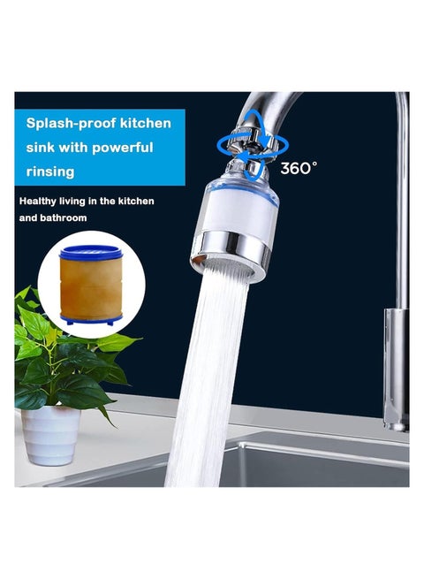 Sink Filter Faucet, Universal 360 Degree Swivel Bathroom Sink Filter with 5 Cartridges, Kitchen Faucet Water Filter