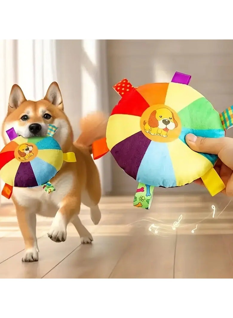 جلوسكي لعبة كلب قرص طائر أفخم تفاعلية مع صوت، لعبة مضغ متينة لجميع سلالات الكلاب، لعبة كلب صرير للتدريب واللعب - Image 1