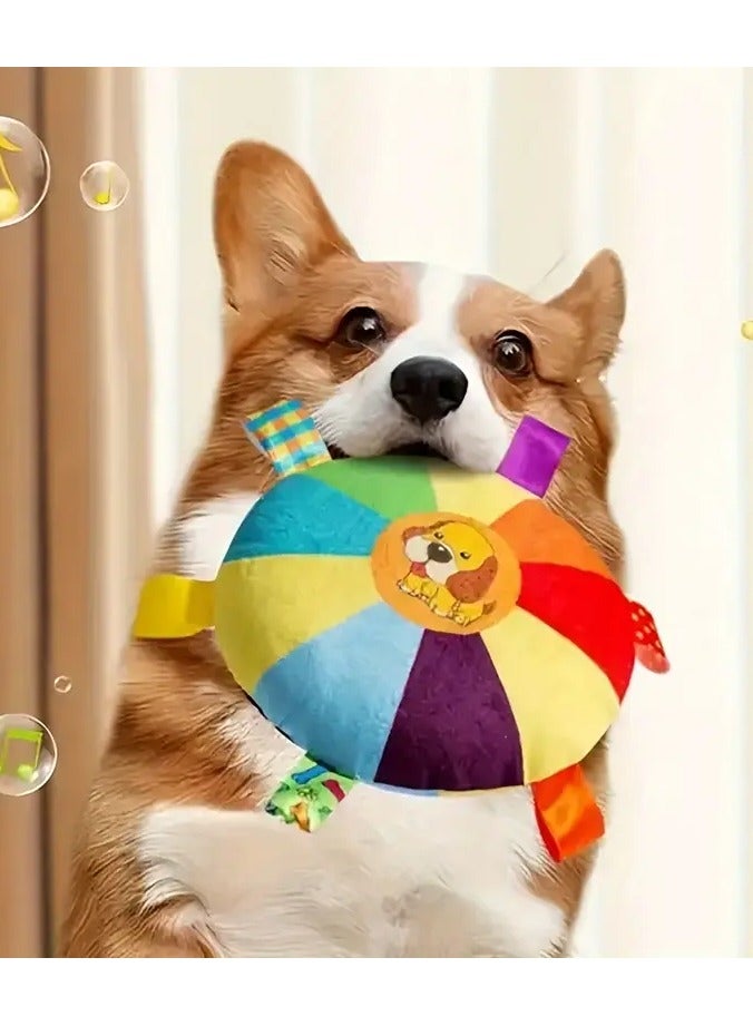 جلوسكي لعبة كلب قرص طائر أفخم تفاعلية مع صوت، لعبة مضغ متينة لجميع سلالات الكلاب، لعبة كلب صرير للتدريب واللعب - Image 4