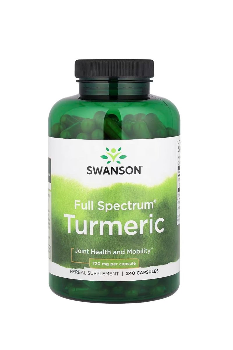 سوانسون كبسولات الكركم كاملة الطيف، 240 كبسولة (720 ملغ لكل كبسولة) - Image 1
