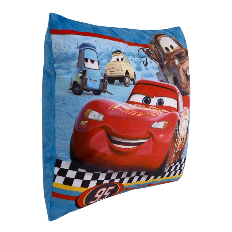 NoJo Disney Cars Radiator Springs Lightning McQueen & Tow-Mater Decorative Throw Pillow â€“ Soft and Comfortable - Image 2