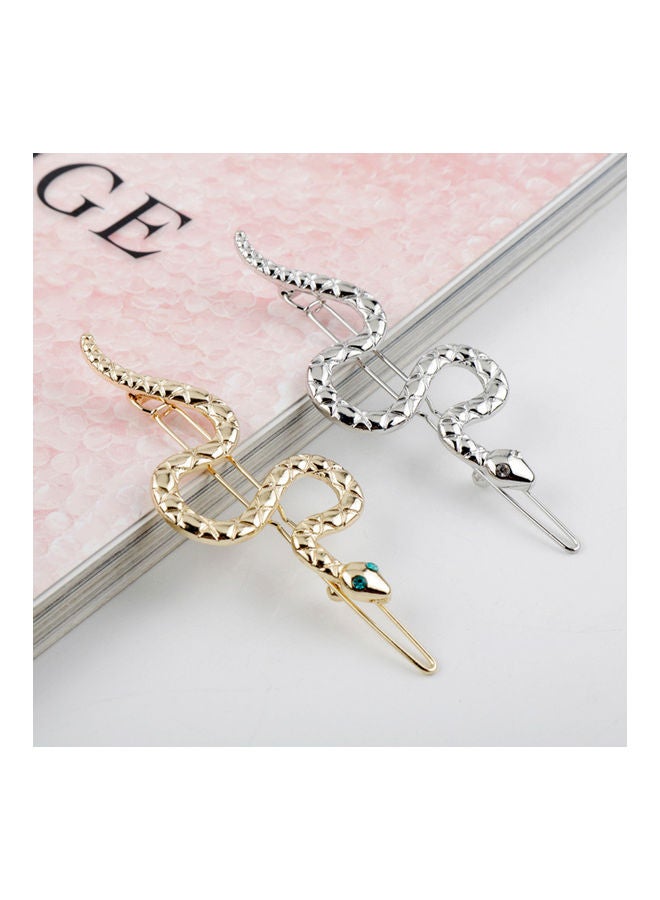 NIBEMINENT Snake Design Brooch Pin - Gold - Image 2