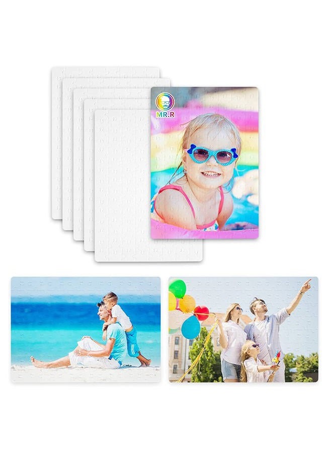 MR.R Sublimation Blanks 6 Set Square Jigsaw Puzzle A4 Size 120PCS White Jigsaw Blank Puzzle for Sublimation Heat Transfer Press,7.5''x10.2" - Image 1