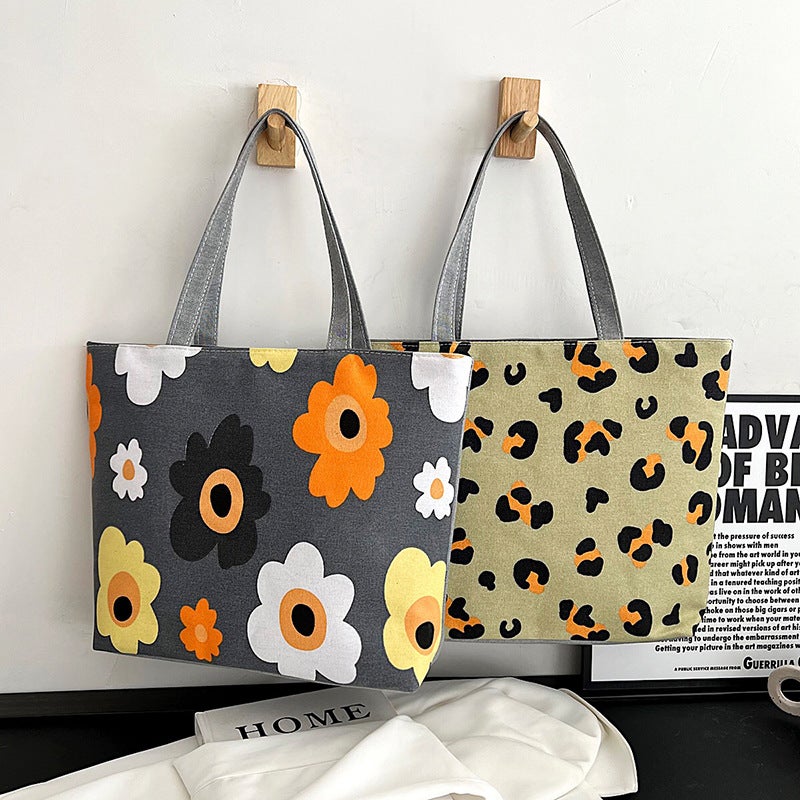 New Canvas Bag Large Capacity Women'S Bag Printed Handbag Korean Style Tote Large Bag Literary Student Bag Shopping Bag - Image 2