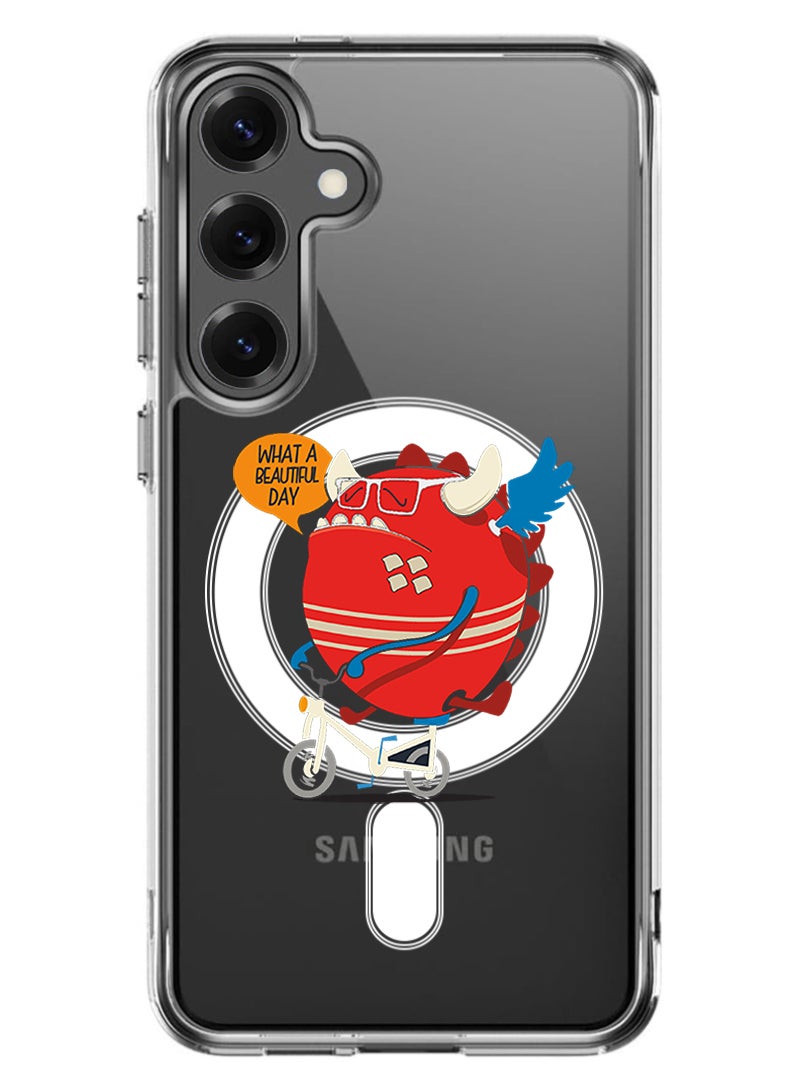 Theodor Magnetic Case for Samsung Galaxy S25 6.2-inch Compatible with MagSafe Wireless Charging, Shockproof Phone Bumper Cover What a beautiful day - Image 1