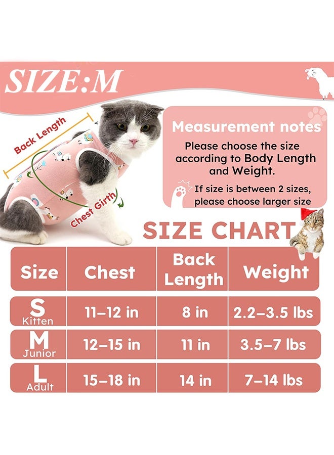 بدلة تعافي للقطط من جروح البطن، قطعة واحدة قابلة للتنفس للقطط بعد العمليات الجراحية، بدلة تعافي جراحي للقطط، بديل مخروطي للعار للقطط مضاد لللعق (L) - Image 2