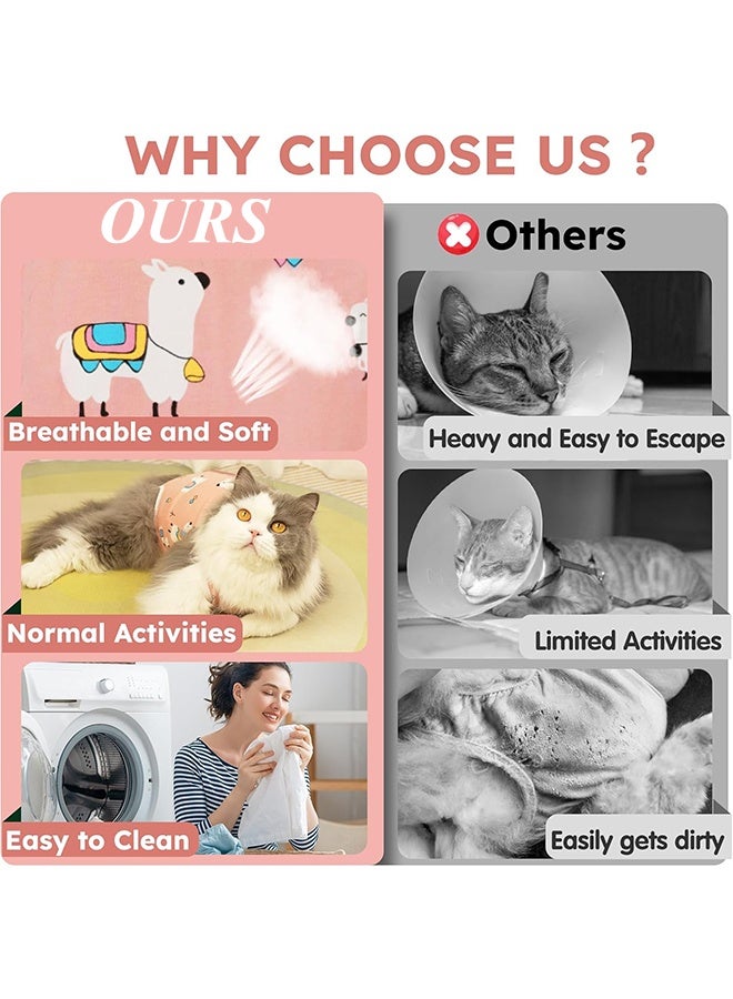 بدلة تعافي للقطط من جروح البطن، قطعة واحدة قابلة للتنفس للقطط بعد العمليات الجراحية، بدلة تعافي جراحي للقطط، بديل مخروطي للعار للقطط مضاد لللعق (L) - Image 5