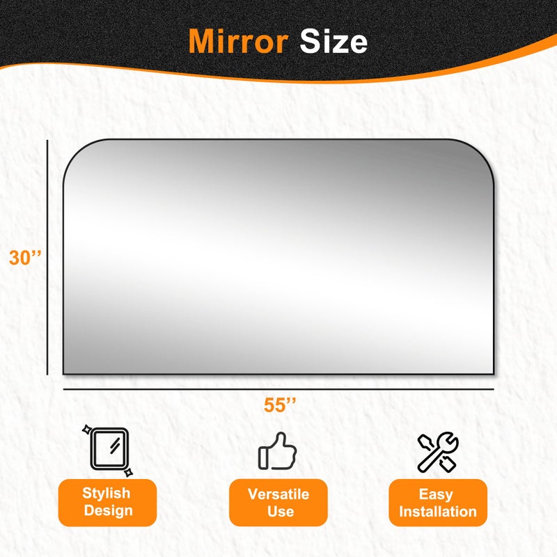 Delma Bathroom Vanity Mirror,30" x 55" Black Metal Framed Wall Mirror for Over Sink, Living Room, Bedroom,Entryway Decor - Image 4