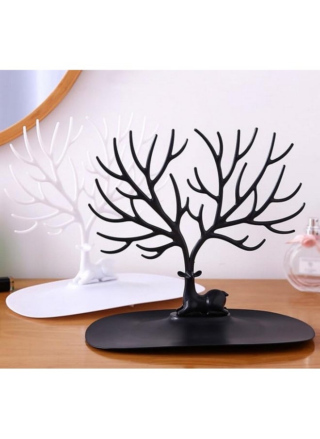 Oblivion - Oblivion Plastic Deer/Antlers Jewelry Holder Deer Tree | Creative Sika Deer Tree Tray Display Stand Holder (Black) - Image 1