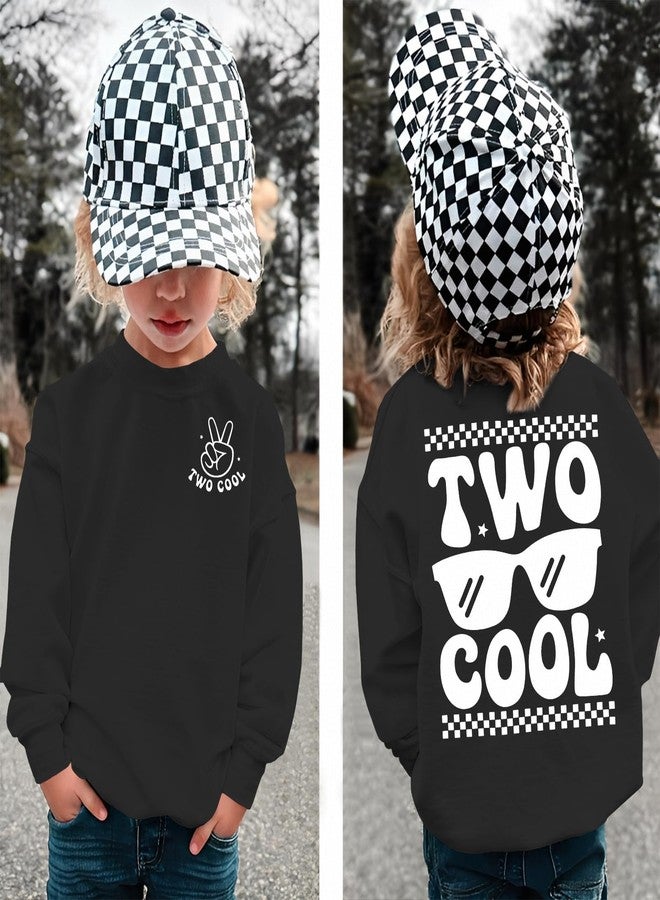 KEKEMI Two Cool Birthday Sweatshirt Toddler Boy 2T Birthday Long Sleeve Shirt 2 Years Old Bday Party Outfit Fall Tops Clothes(Black,2T) - Image 4