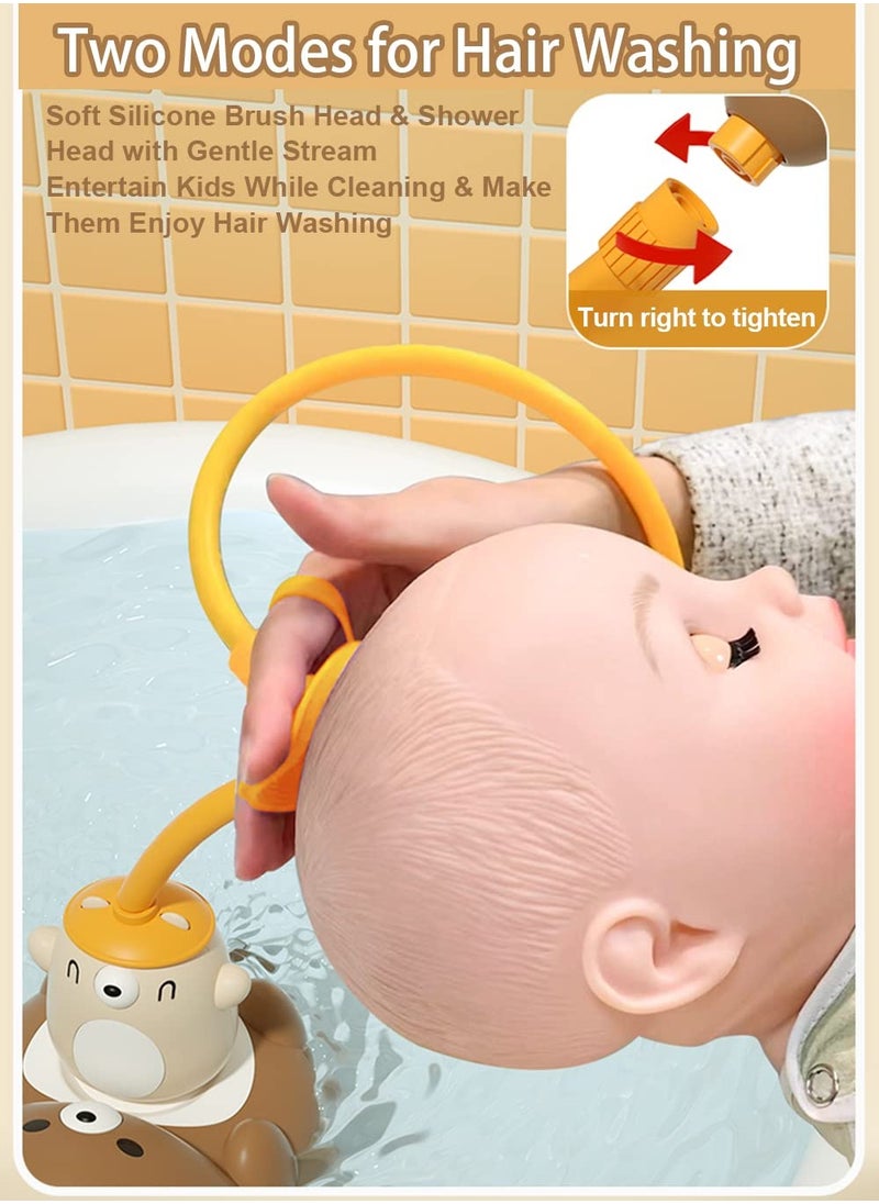 KASTWAVE - Bath Toys for Toddlers, Shower Head for Bath Sprayer, 5 Modes Bear Sprinkler Bathtub Toys Gifts for Kids Boy Girl, Baby Bath Sprayer Toy with Shower Head - Image 1