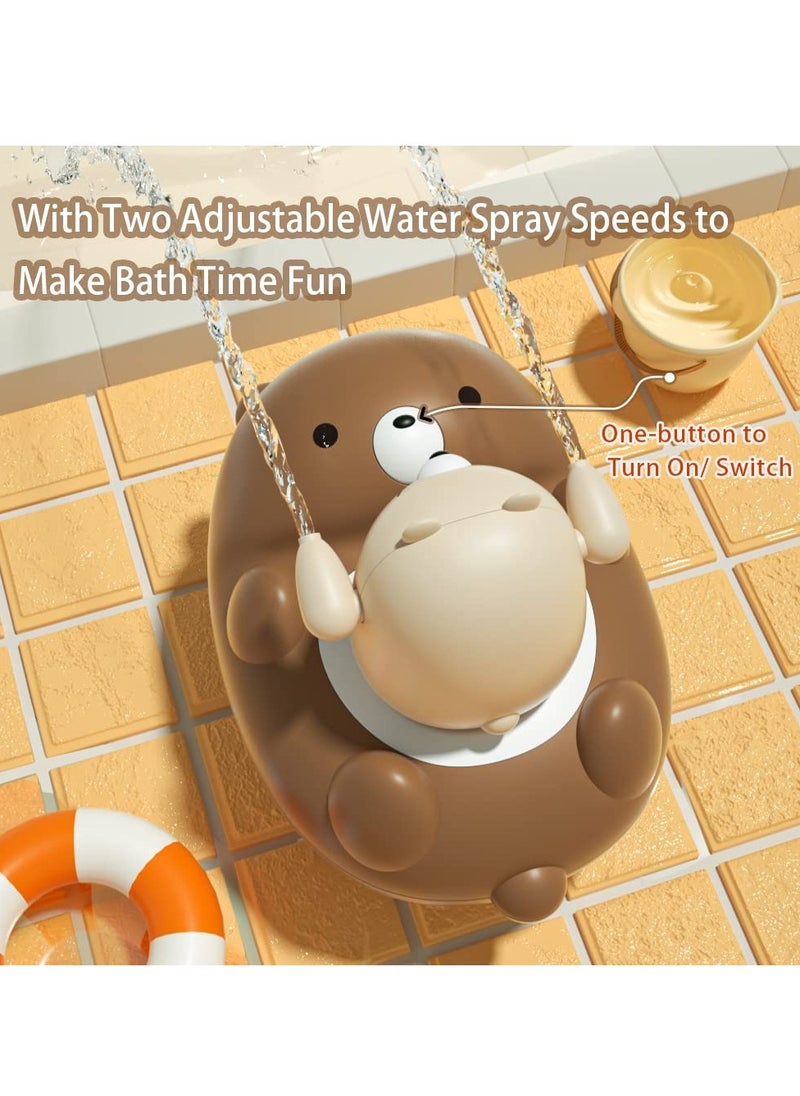 KASTWAVE - Bath Toys for Toddlers, Shower Head for Bath Sprayer, 5 Modes Bear Sprinkler Bathtub Toys Gifts for Kids Boy Girl, Baby Bath Sprayer Toy with Shower Head - Image 1