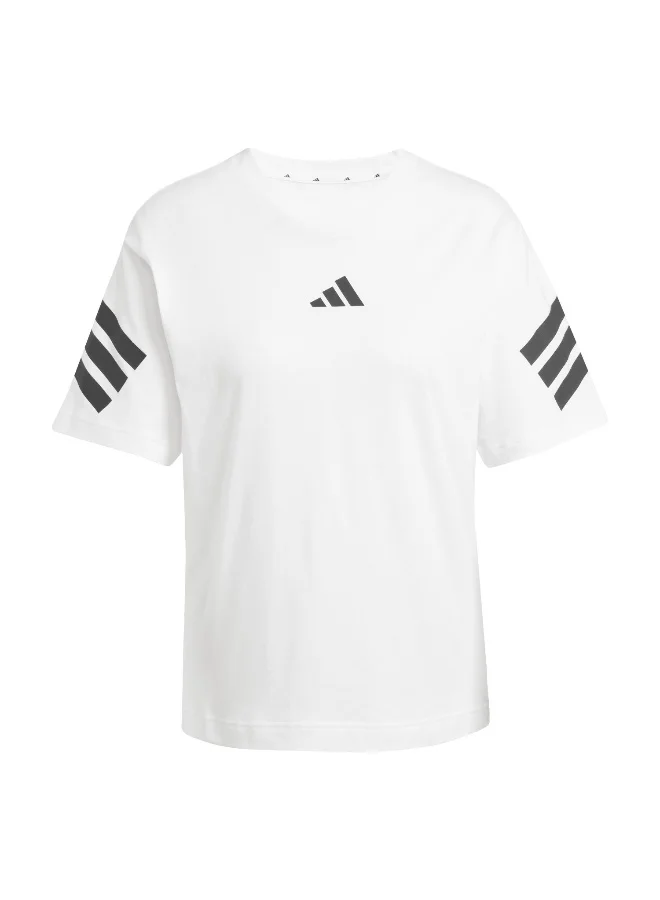 adidas Adidas W Fi 3S Tee White T-Shirt (Short Sleeve) T-Shirts For Women