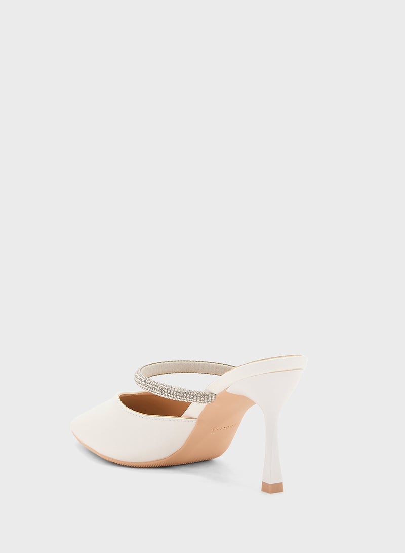 Ella Limited Edition Diamante Strap Heeled Mule  - Image 3