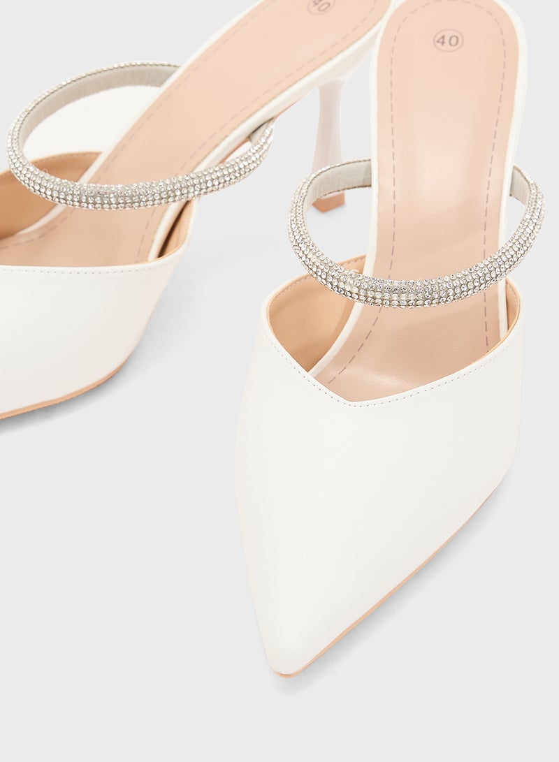Ella Limited Edition Diamante Strap Heeled Mule  - Image 4