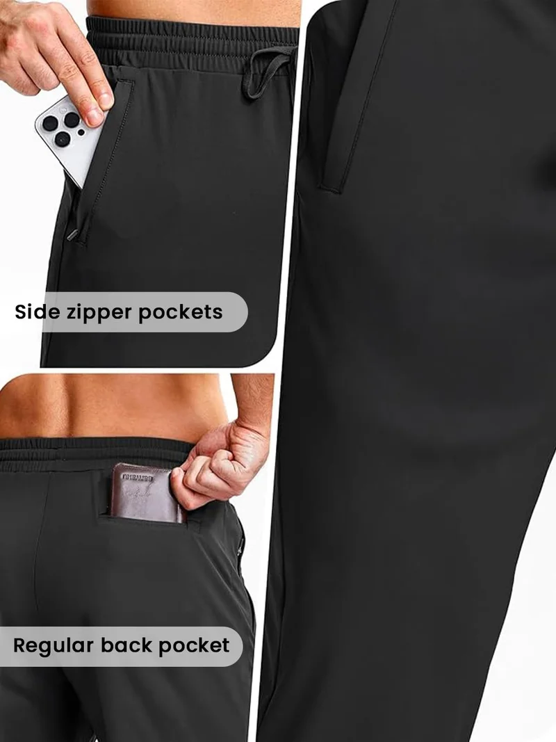 NOBERO  Men's Black Regular Fit Joggers for Men | Best Price UAE