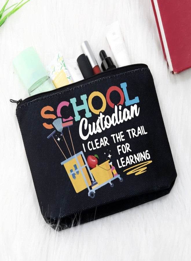 GJTIM Custodian gift Maintenance Gift Janitorial Gift Janitor Appreciation Gift I Clear The Trail For Learning Teacher Makeup Bag (Custodian) - Image 5