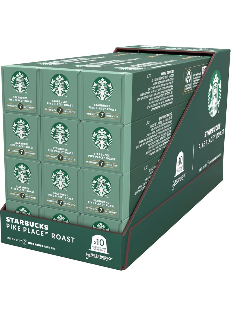 ستاربكس كبسولات قهوة ستاربكس من نسبريسو - بايك بليس روست (تحميص متوسط)، طقم من 12 علبة (120 كبسولة) - Image 1