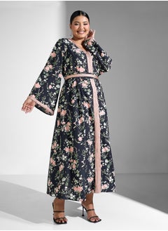 Khizana Plus size floral print jalabiya  - Image 1