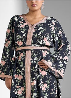 Khizana Plus size floral print jalabiya  - Image 3