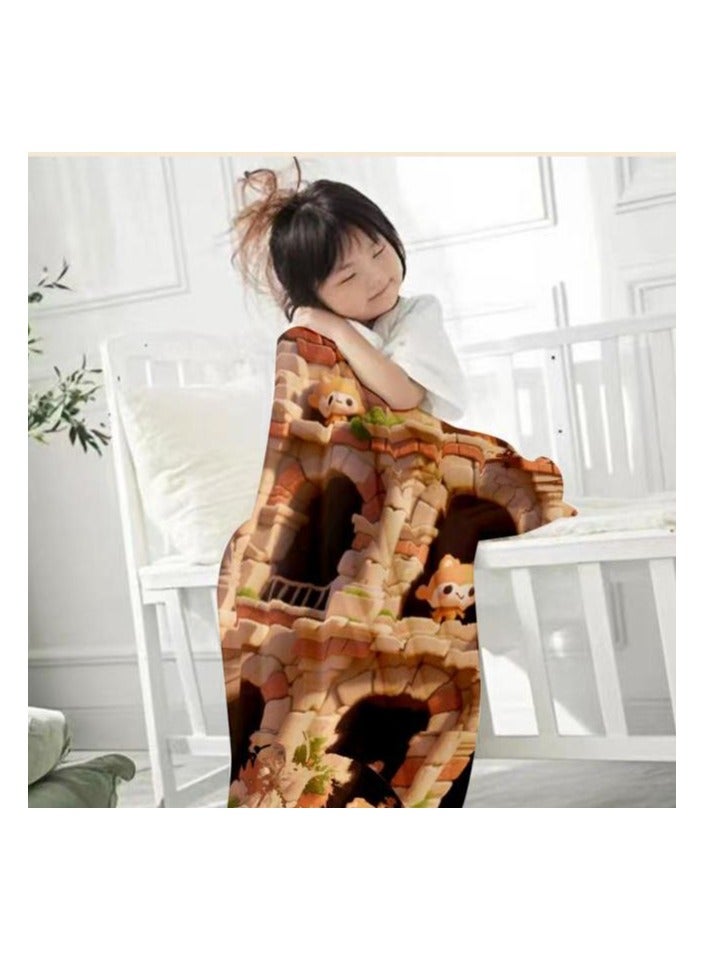 عام بطانية رقيقة من الفانيلا الكرتونية للأطفال أو الطلاب (دافئة ومريحة ومناسبة للنوم والألعاب) 100 سم * 150 سم - Image 3