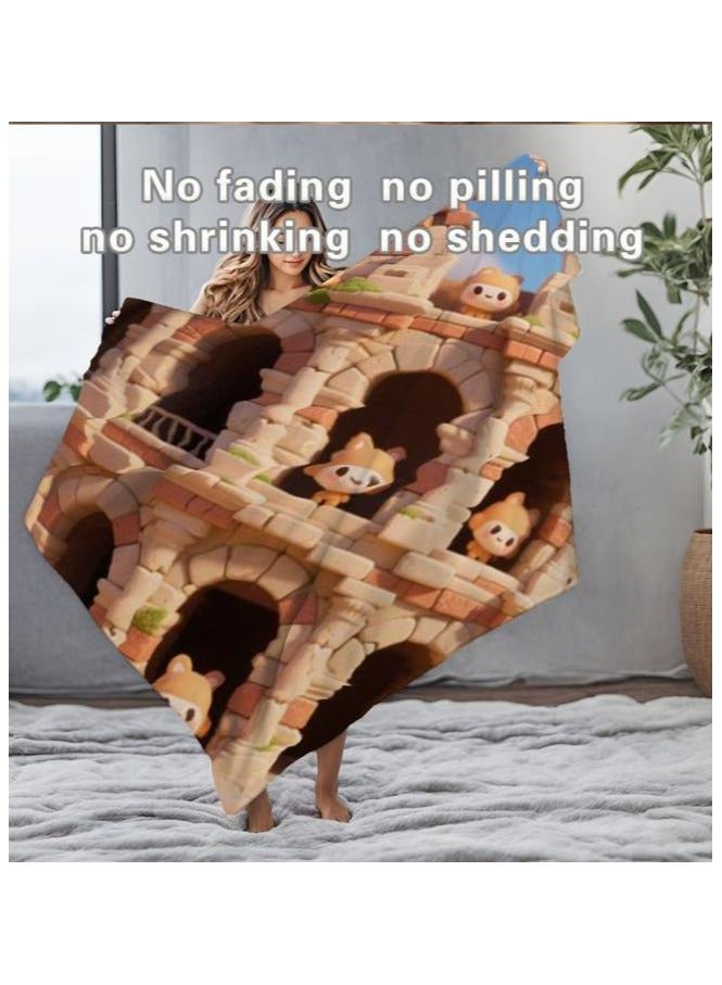 عام بطانية رقيقة من الفانيلا الكرتونية للأطفال أو الطلاب (دافئة ومريحة ومناسبة للنوم والألعاب) 100 سم * 150 سم - Image 4