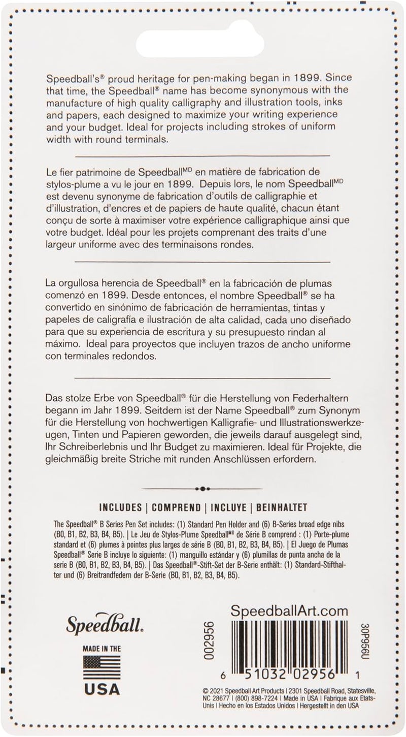 Speedball B-Series Calligraphy Pen Set with 1 Penholder and 6 Nibs for Lettering - Image 2