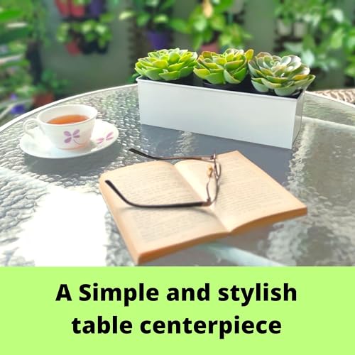 LáLáGreen LaLaGreen Wall Planter (3 Pack, 14 Inch) Large Wall Mount Planters for Succulent White, Rectangular Metal Hanging Flower Pot, Long Window Boxes Fence Railings Rustic Floating Shelve Indoor Outdoor - Image 5