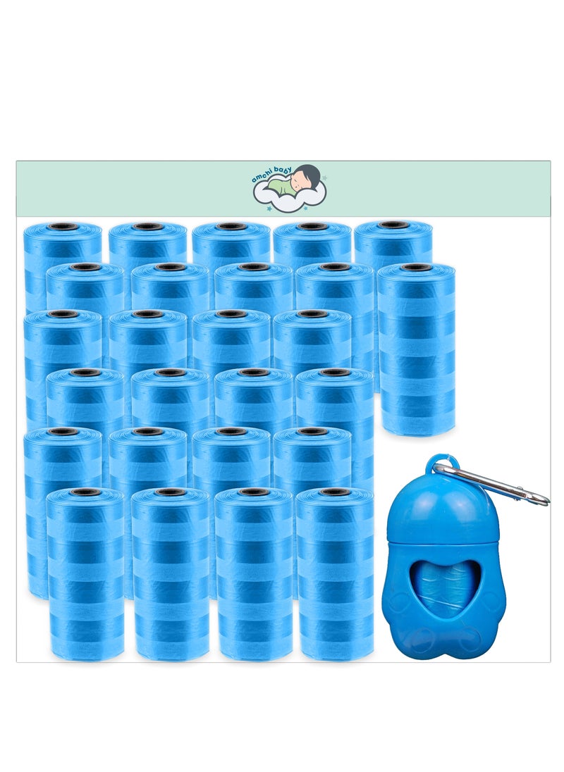 amchi baby Amchi Baby Disposable Scented Bags pack of 26 rolls/520 Bags with Dispenser- Blue  - Image 1