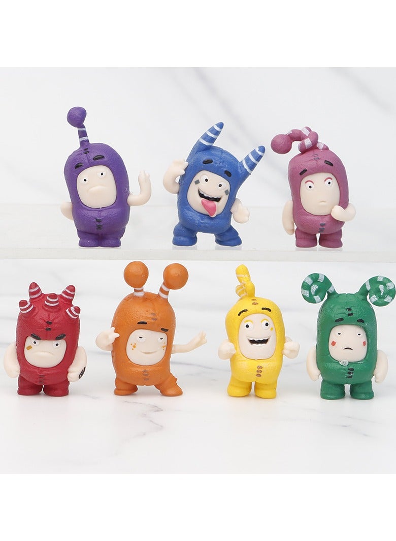 7pc Anime Cartoon Oddbods Cute Toys Dolls PVC Figures Collectible Model - Image 1