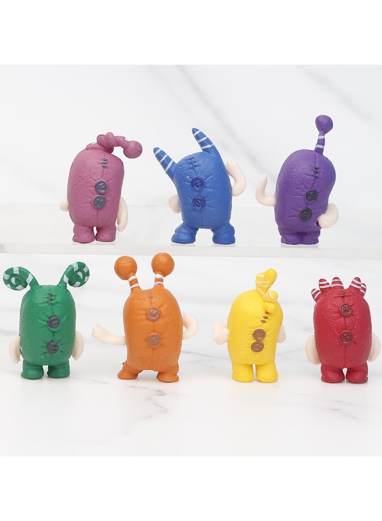 7pc Anime Cartoon Oddbods Cute Toys Dolls PVC Figures Collectible Model - Image 2
